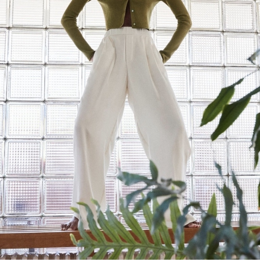 Zara Cream Wide Leg Pants